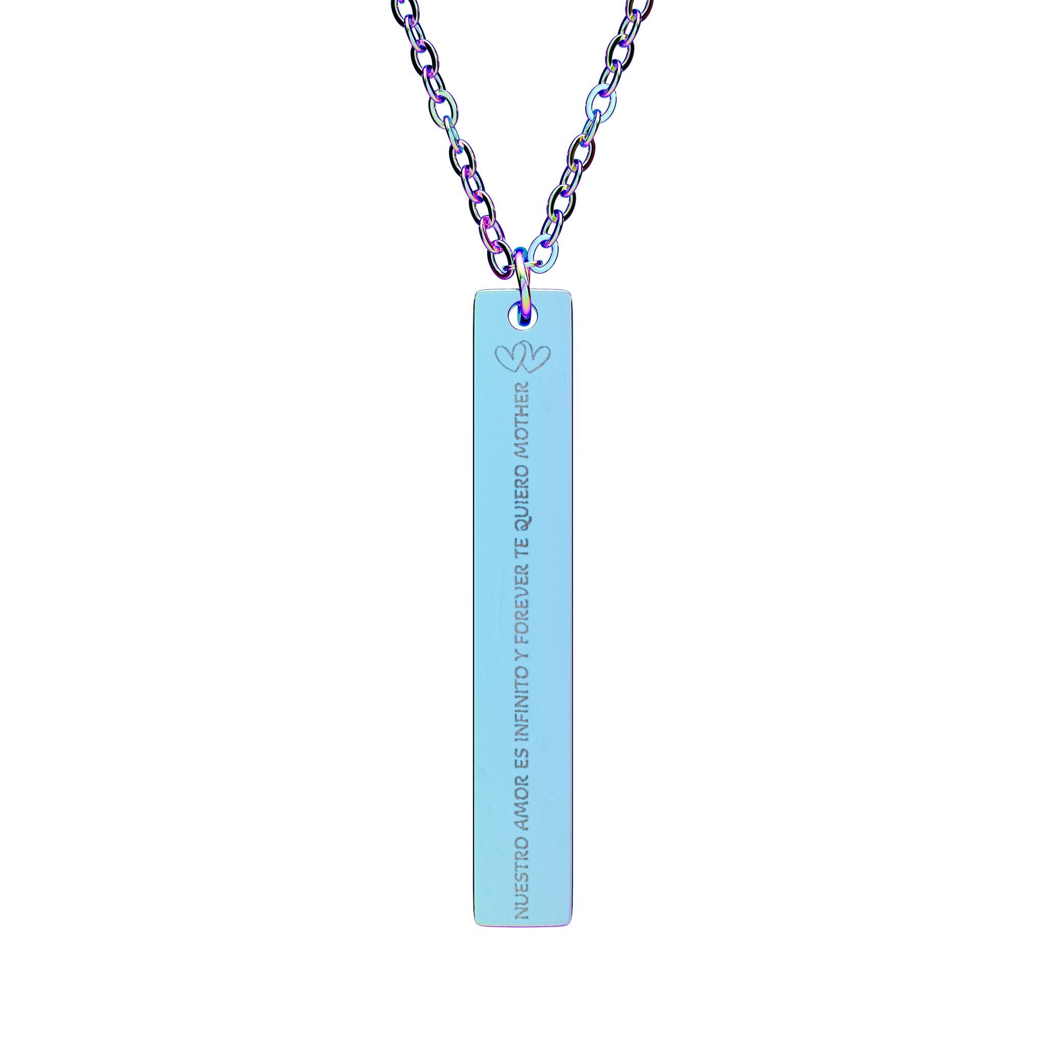 Collar Barra Vertical Grabado 'Te Quiero, Mamá' | Regalo Día de la Madre