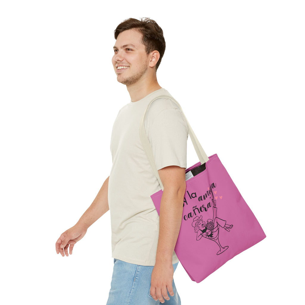 Pink Spanish Bachelorette Tote – “Soy la amiga cañera / Amigas de la novia” Canvas Bag