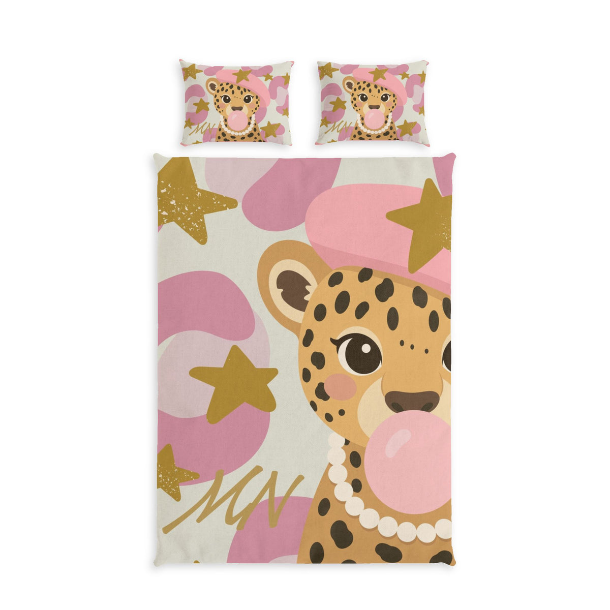 Juego de Ropa de Cama Savage & Sweet | Leopardo Rosa Maxi & Dorado