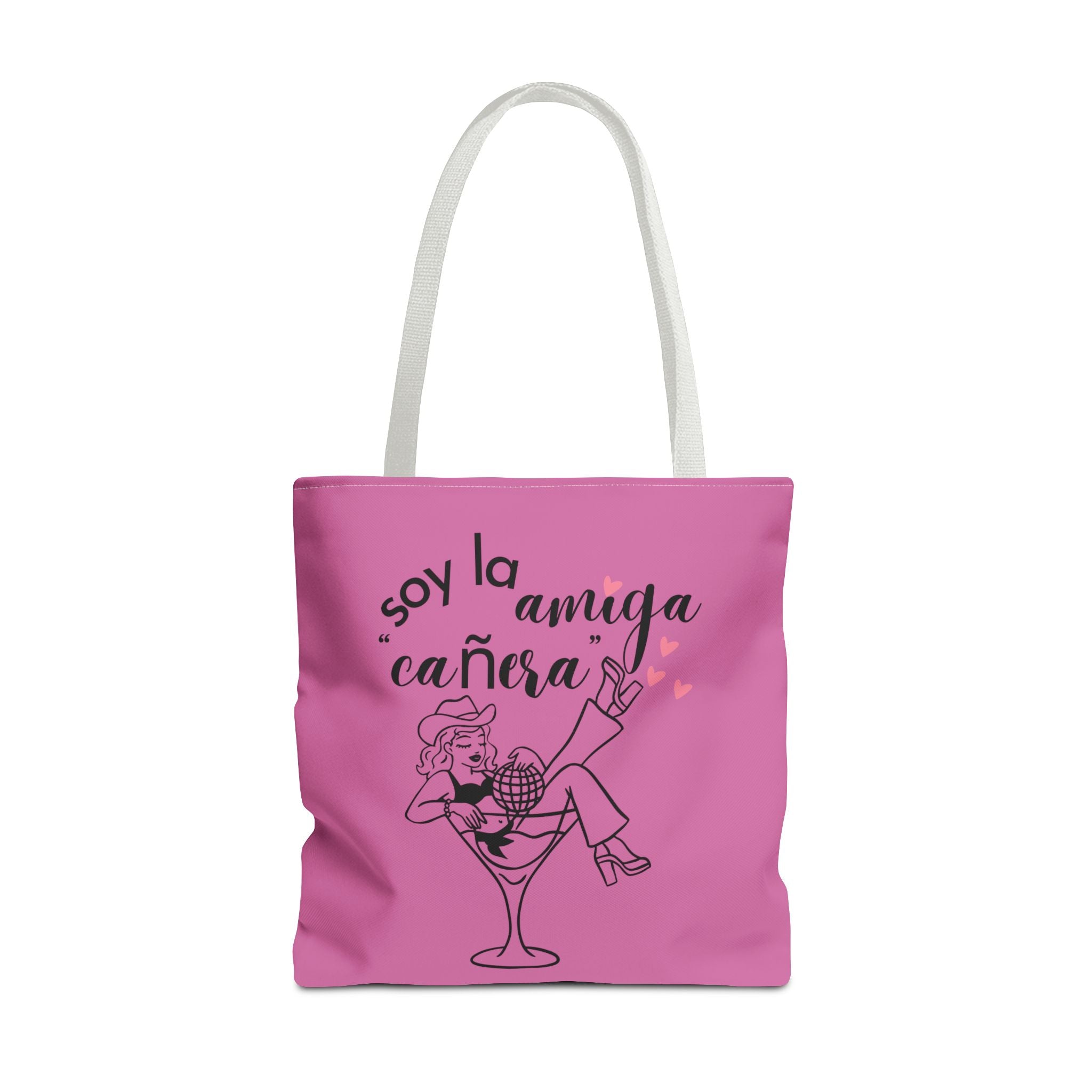 Pink Spanish Bachelorette Tote – “Soy la amiga cañera / Amigas de la novia” Canvas Bag