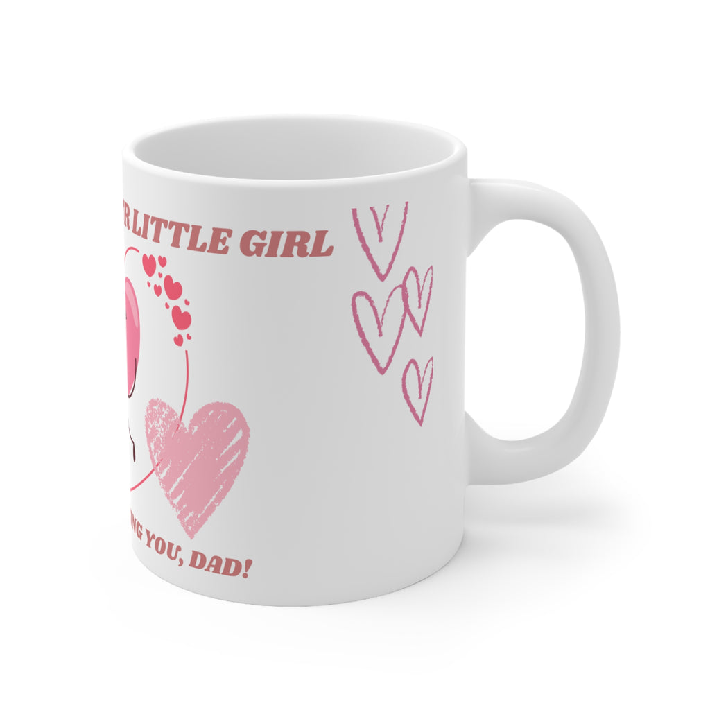 Taza "Siempre Seré Tu Pequeña" — Diseño Corazones Abrazándose (11oz)