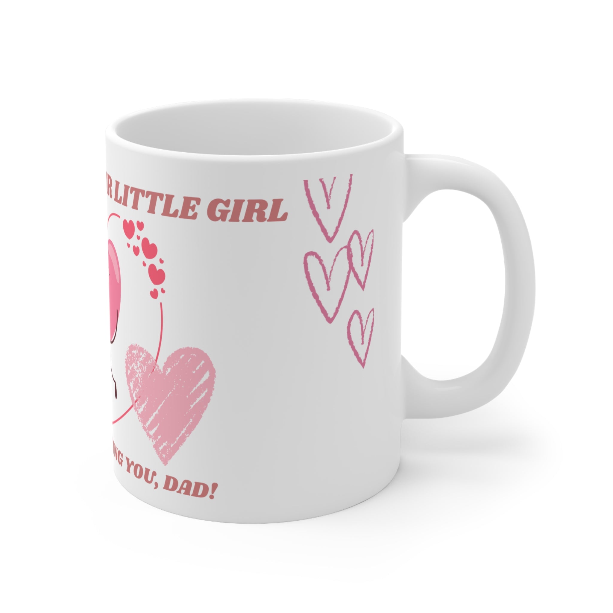 Taza "Siempre Seré Tu Pequeña" — Diseño Corazones Abrazándose (11oz)
