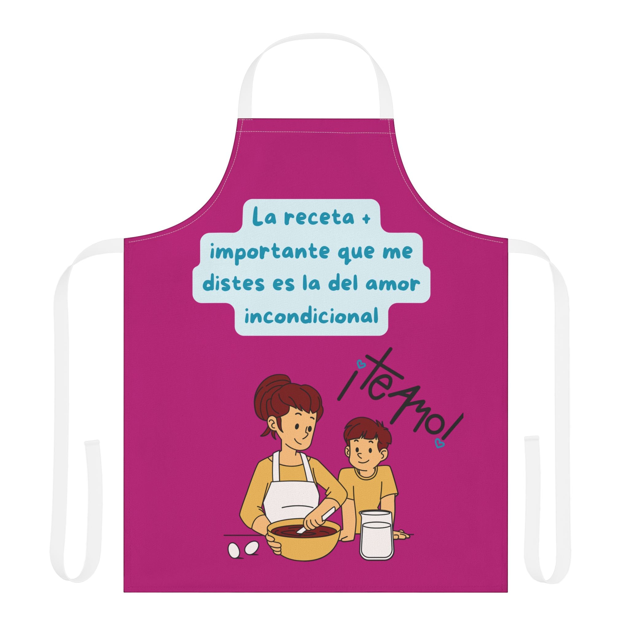 Spanish ‘La receta importante’ Baking Apron — Te Amo Mom & Child Kitchen Gift