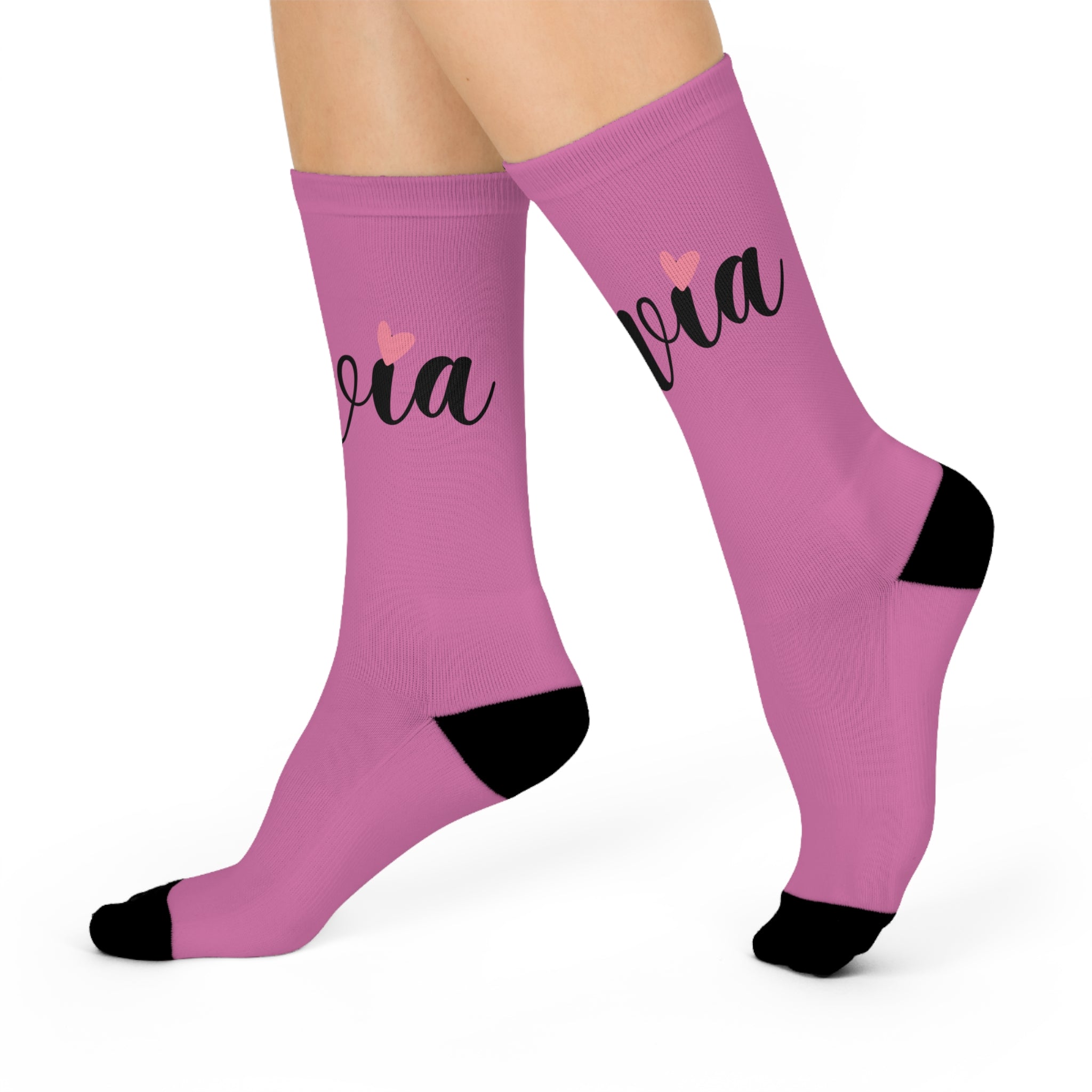 Calcetines Personalizados Amigas de la Novia — Diseño Script con Corazón