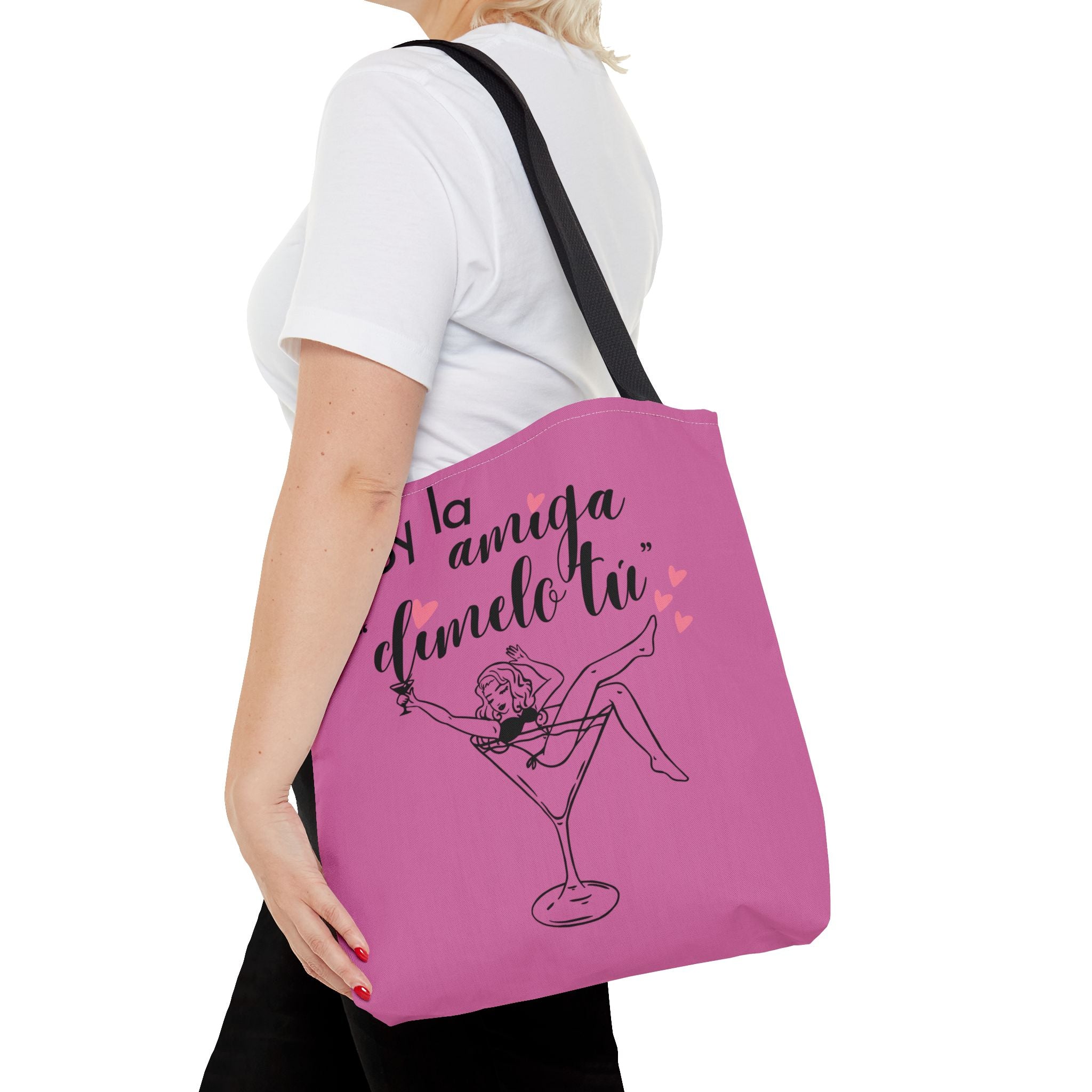Tote — "Soy la amiga: dímelo tú" Pink Cocktail Tote