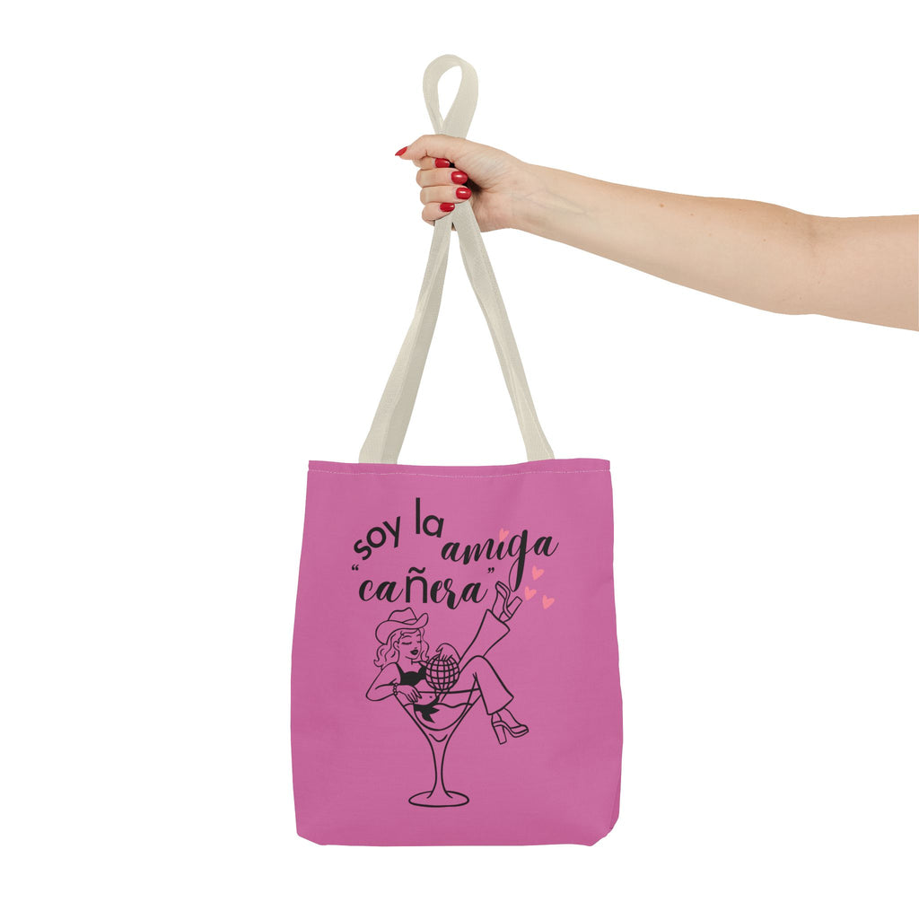 Pink Spanish Bachelorette Tote – “Soy la amiga cañera / Amigas de la novia” Canvas Bag