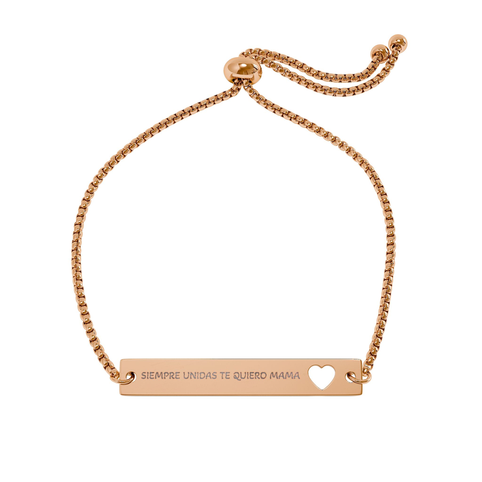 Pulsera Barra Corazón Grabada 'Siempre Unidas Te Quiero Mamá' | Regalo Día de la Madre