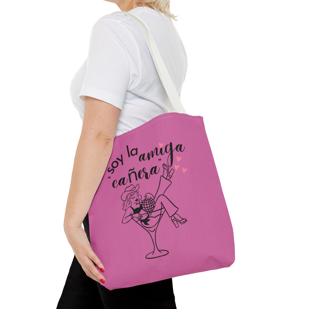 Pink Spanish Bachelorette Tote – “Soy la amiga cañera / Amigas de la novia” Canvas Bag