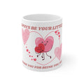 Taza "Siempre Seré Tu Pequeña" — Diseño Corazones Abrazándose (11oz)