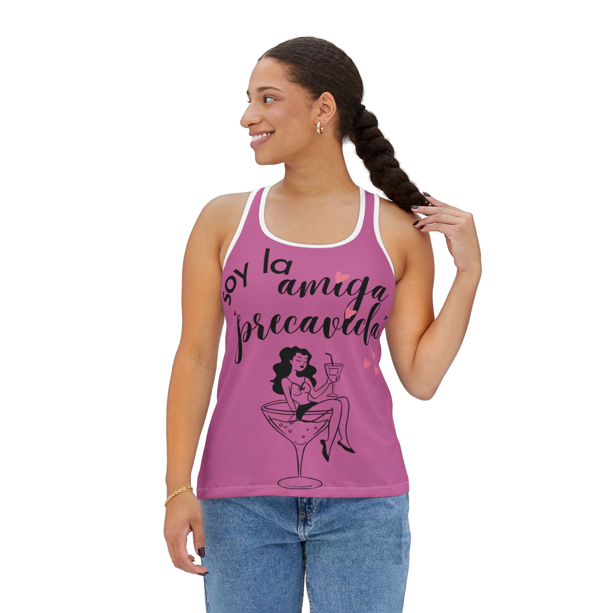 CAMISETA DE TIRANTES ( AMIGAS DE LA NOVIA)Tank Top — "Soy la amiga precavida" Bachelorette Party Pink Tank