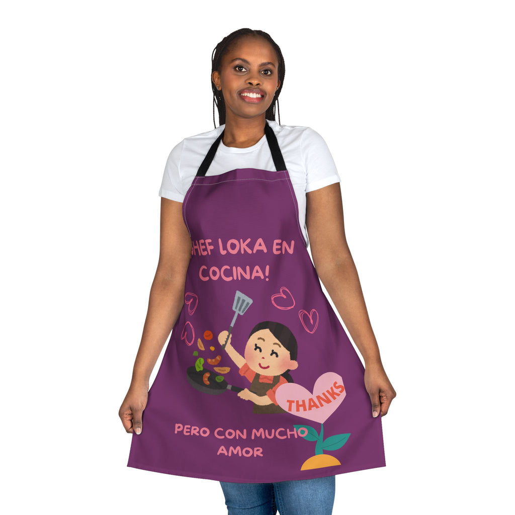 Apron: "¡Shef Loka en Cocina! Pero con Mucho Amor" Cute Spanish Cooking Apron