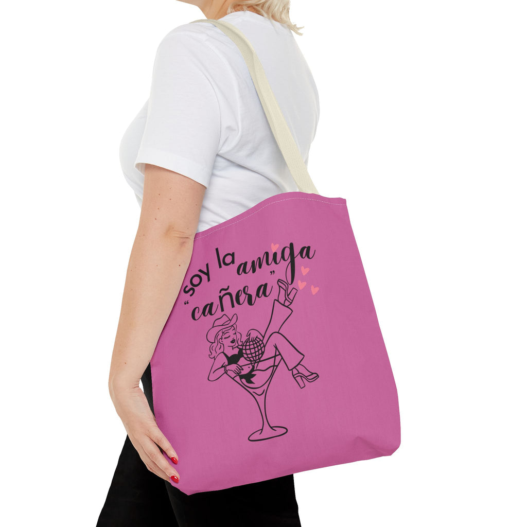 Pink Spanish Bachelorette Tote – “Soy la amiga cañera / Amigas de la novia” Canvas Bag