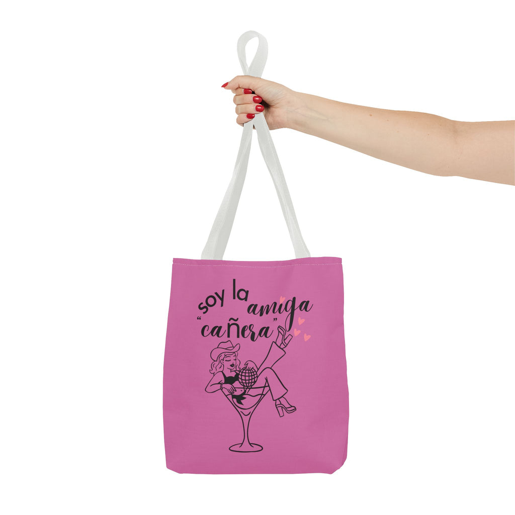 Pink Spanish Bachelorette Tote – “Soy la amiga cañera / Amigas de la novia” Canvas Bag