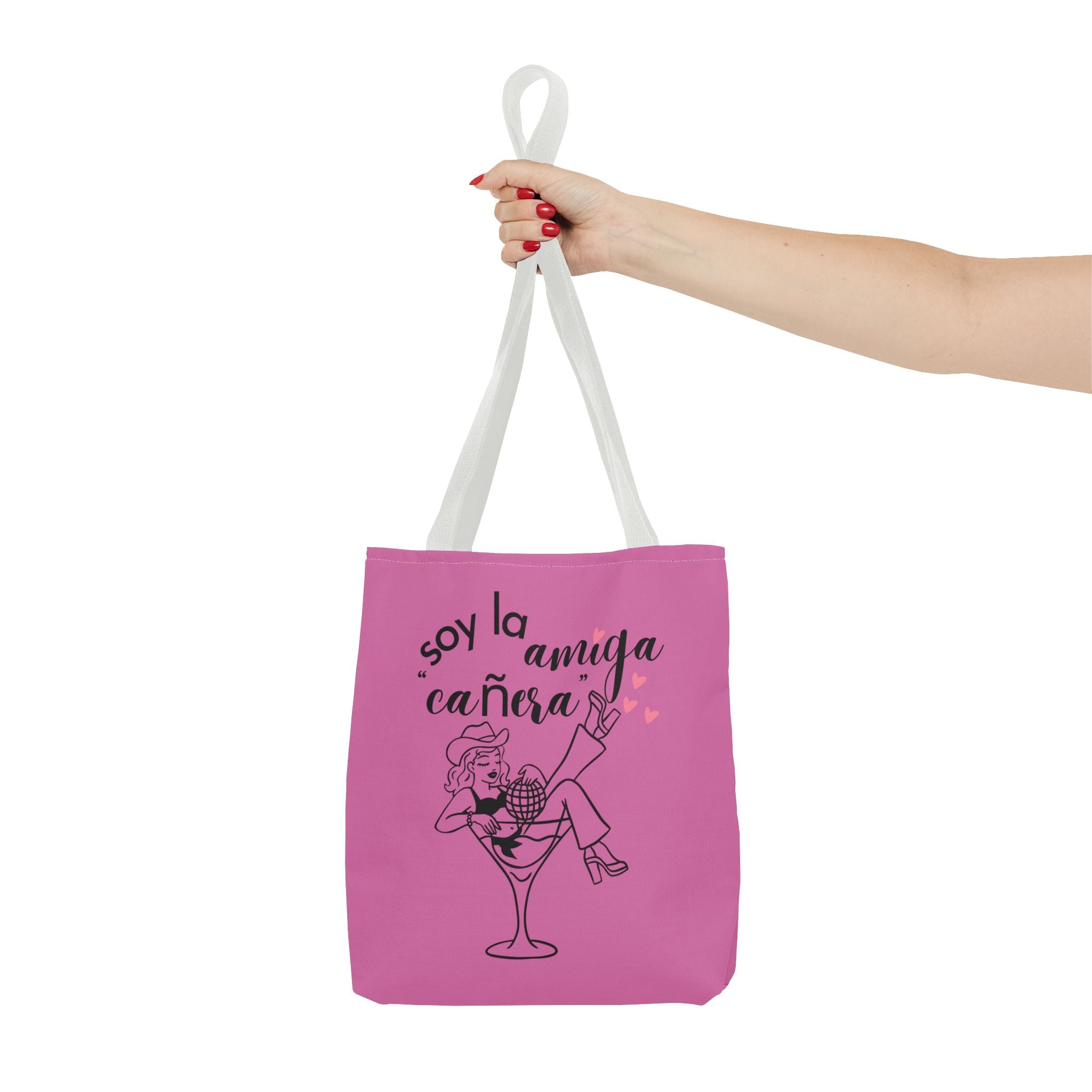 Pink Spanish Bachelorette Tote – “Soy la amiga cañera / Amigas de la novia” Canvas Bag