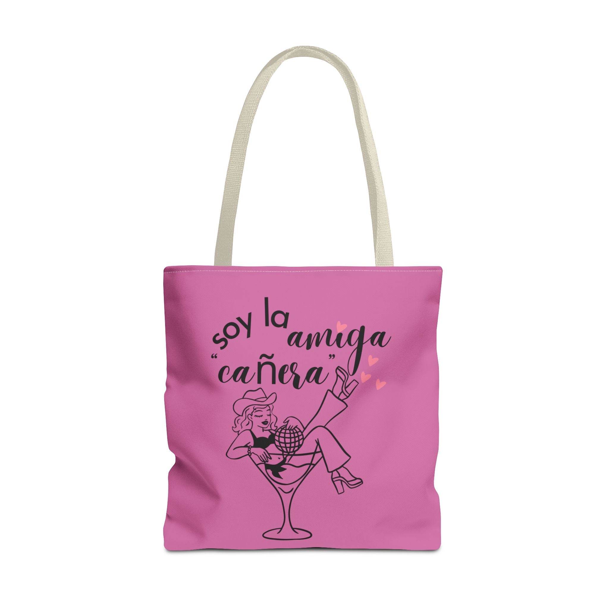 Pink Spanish Bachelorette Tote – “Soy la amiga cañera / Amigas de la novia” Canvas Bag