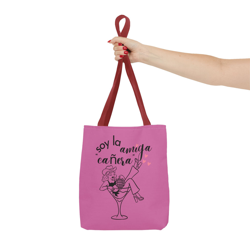 Pink Spanish Bachelorette Tote – “Soy la amiga cañera / Amigas de la novia” Canvas Bag
