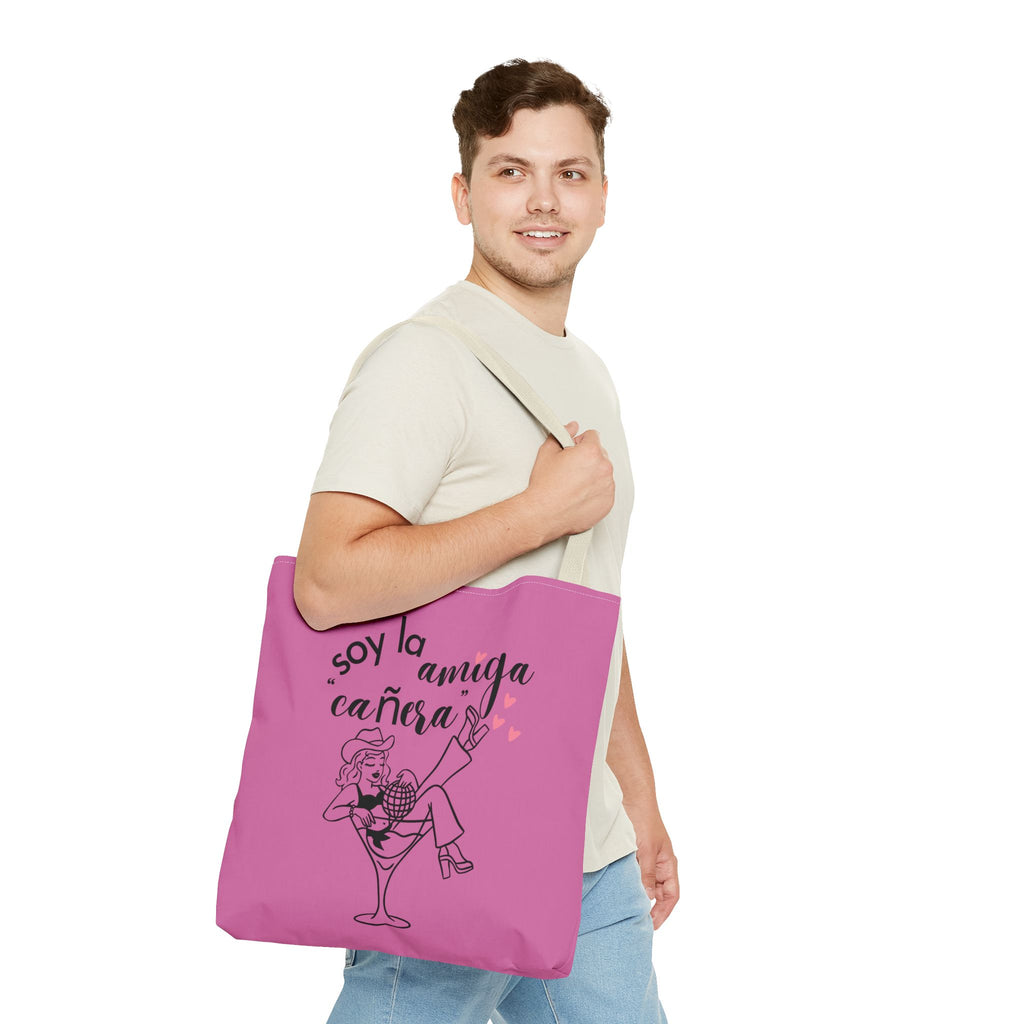 Pink Spanish Bachelorette Tote – “Soy la amiga cañera / Amigas de la novia” Canvas Bag