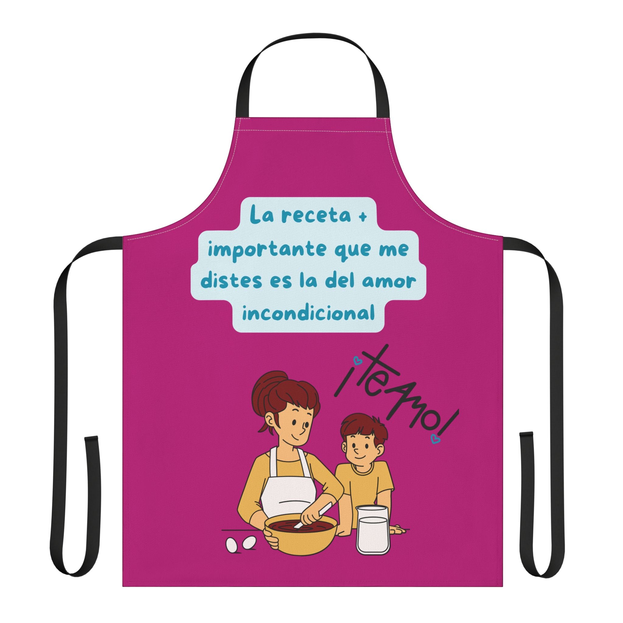 Spanish ‘La receta importante’ Baking Apron — Te Amo Mom & Child Kitchen Gift