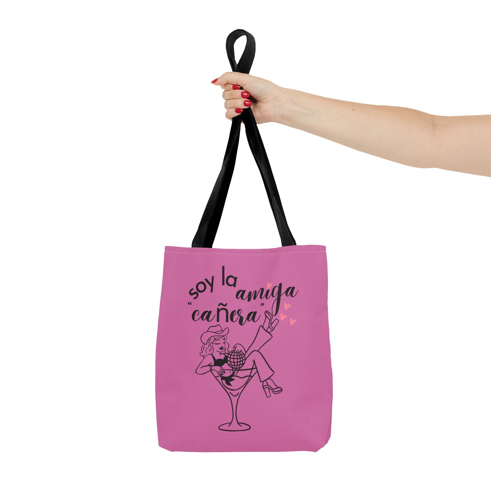 Pink Spanish Bachelorette Tote – “Soy la amiga cañera / Amigas de la novia” Canvas Bag