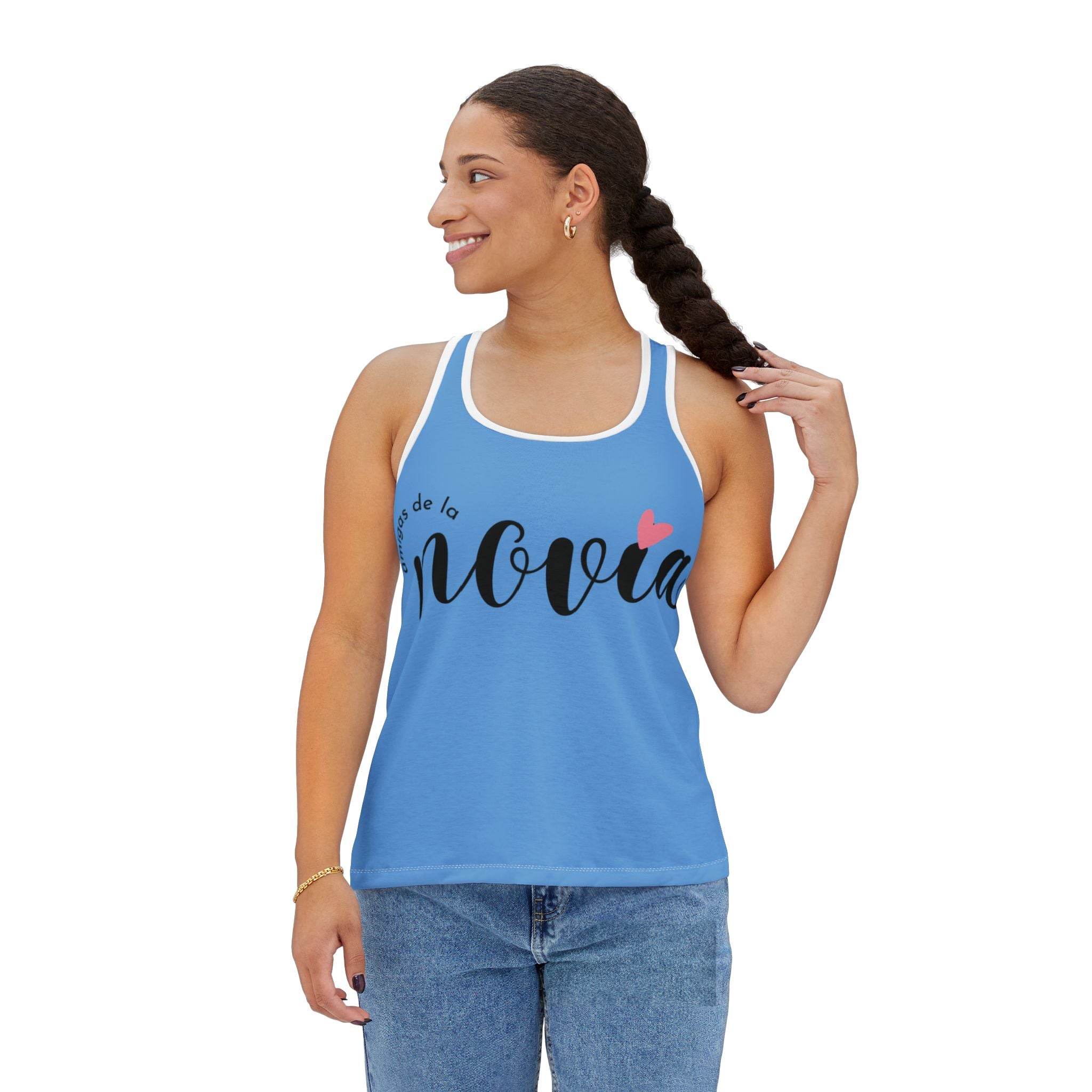 Camiseta de Tirantes — "Amigas de la Novia" Azul (Espalda Nadadora)
