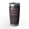 20oz Tumbler — Motivational Spanish Fitness Quote ‘Sigue Fuerte’ with Active Woman Design