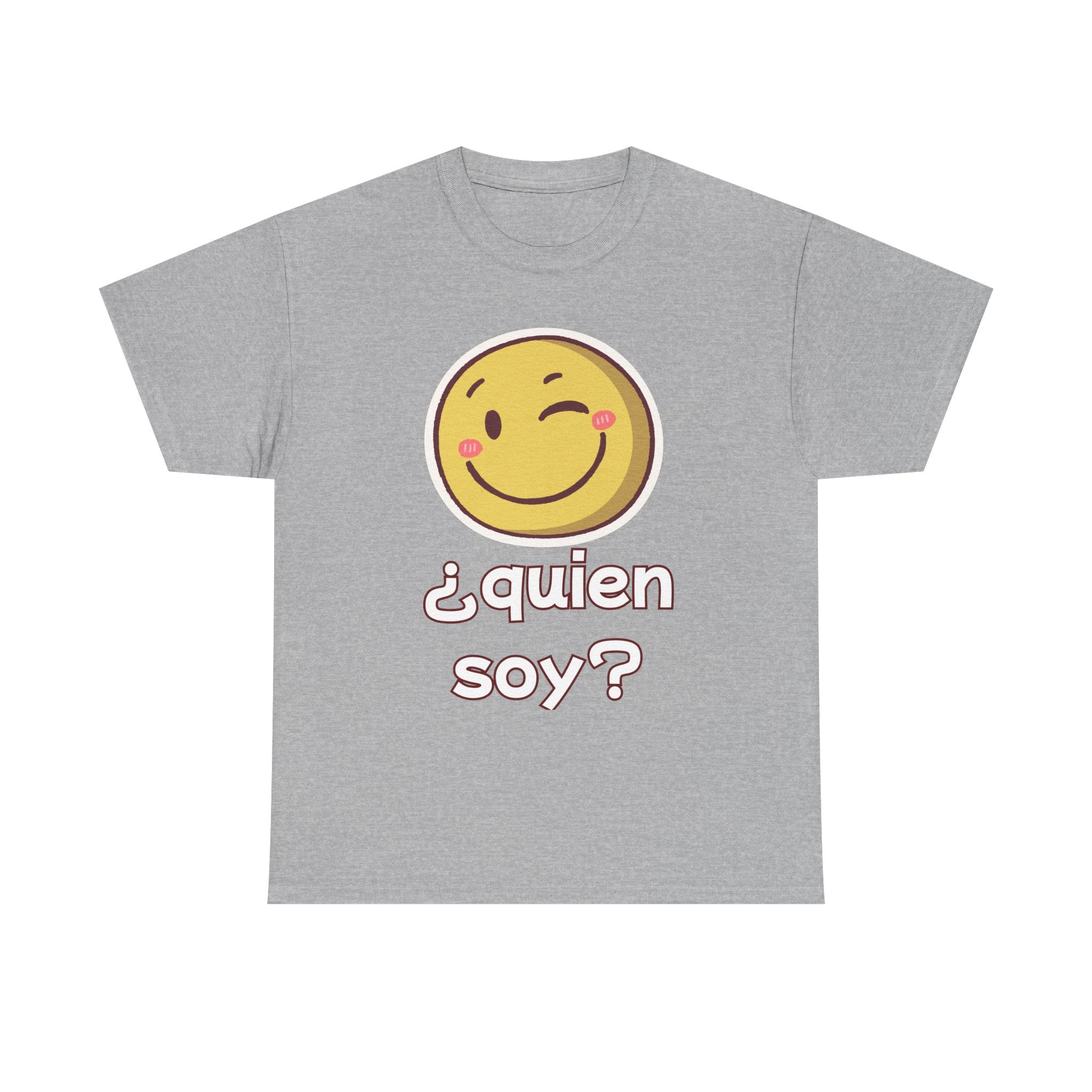 T-Shirt — Spanish "¿quien soy?" Winking Emoji Graphic Tee