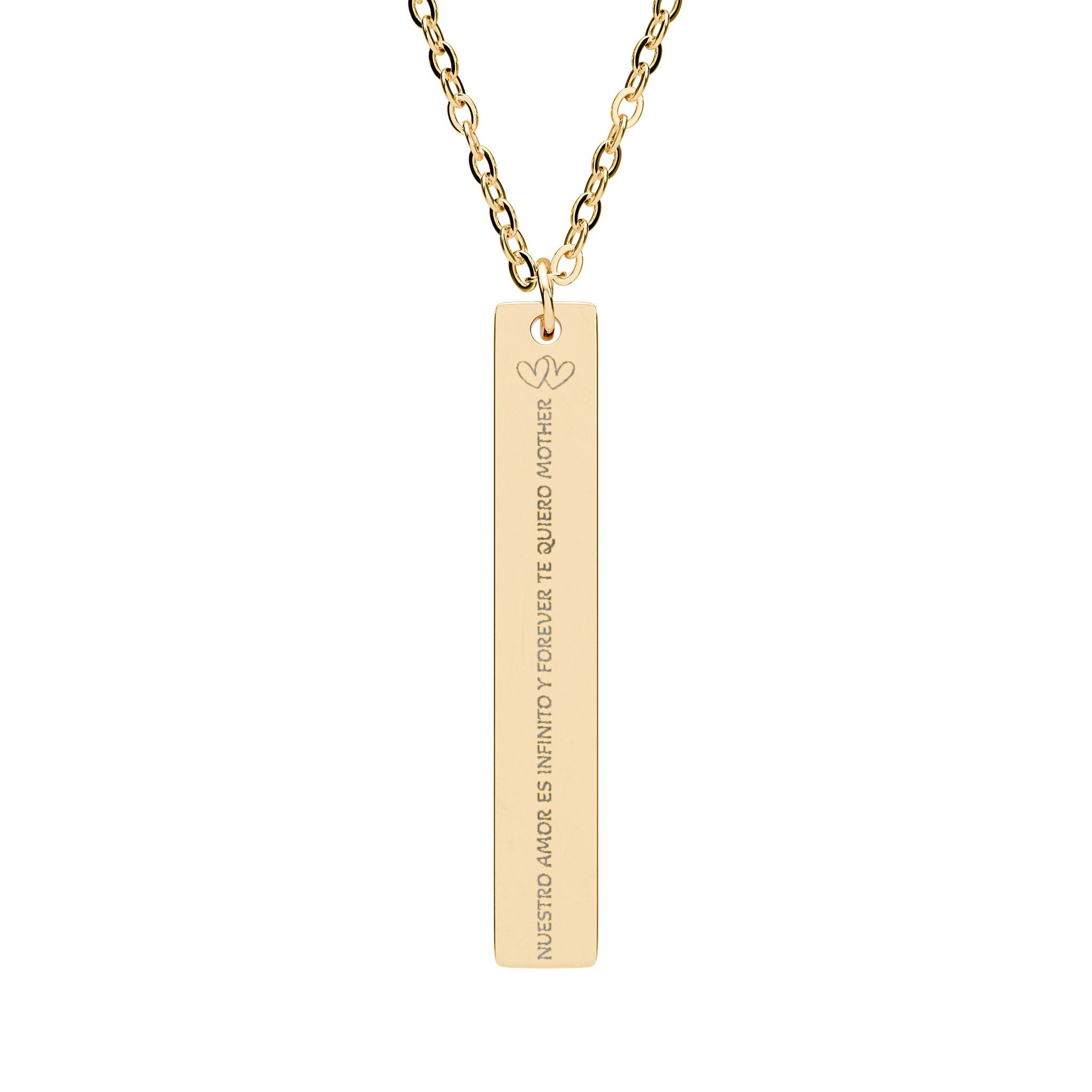Collar Barra Vertical Grabado 'Te Quiero, Mamá' | Regalo Día de la Madre