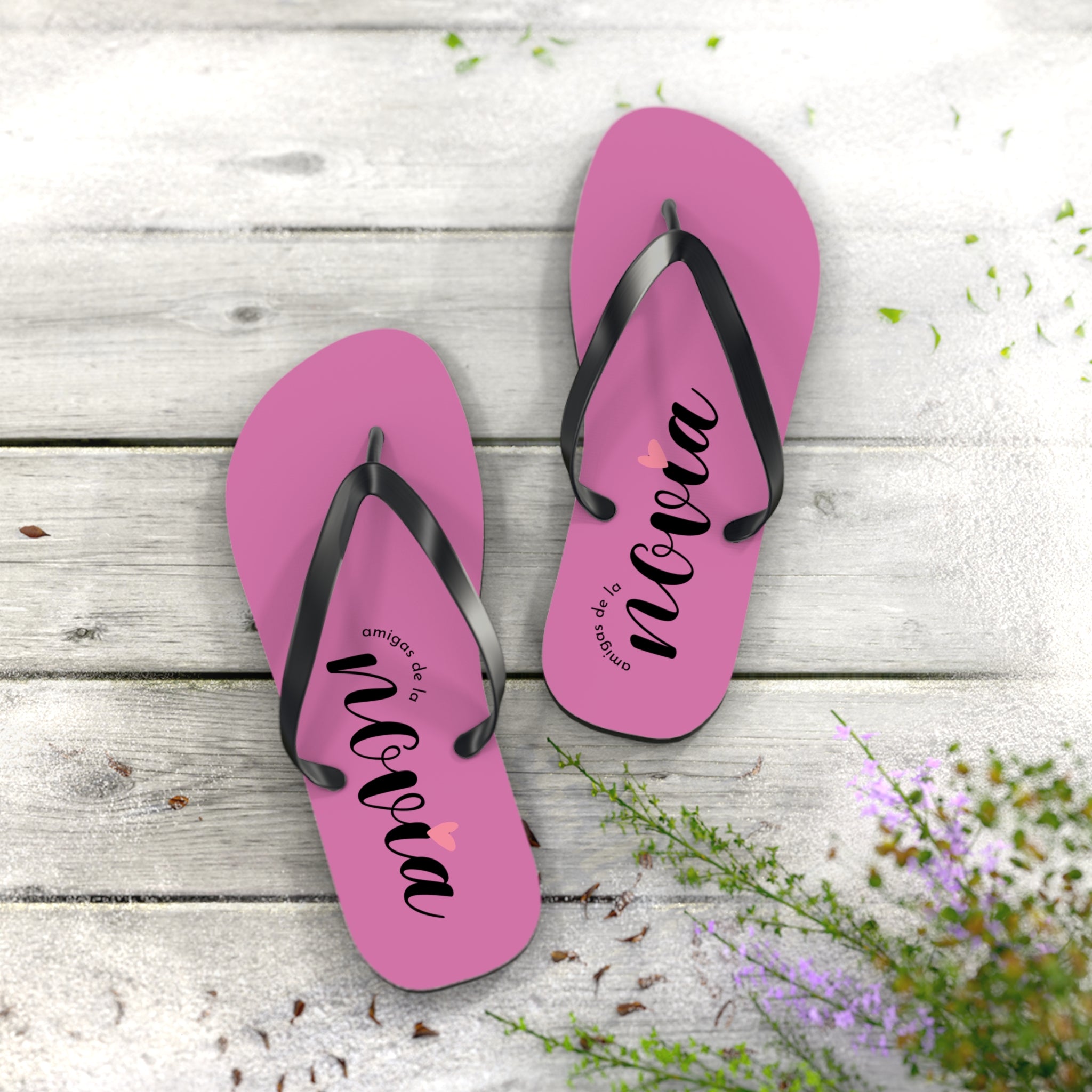 Chanclas Rosas Personalizadas ‘Megan’ — Sandalias de Playa con Nombre