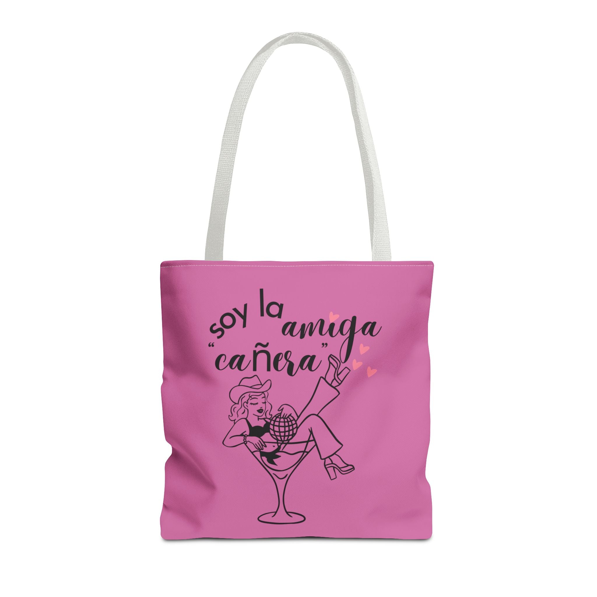 Pink Spanish Bachelorette Tote – “Soy la amiga cañera / Amigas de la novia” Canvas Bag