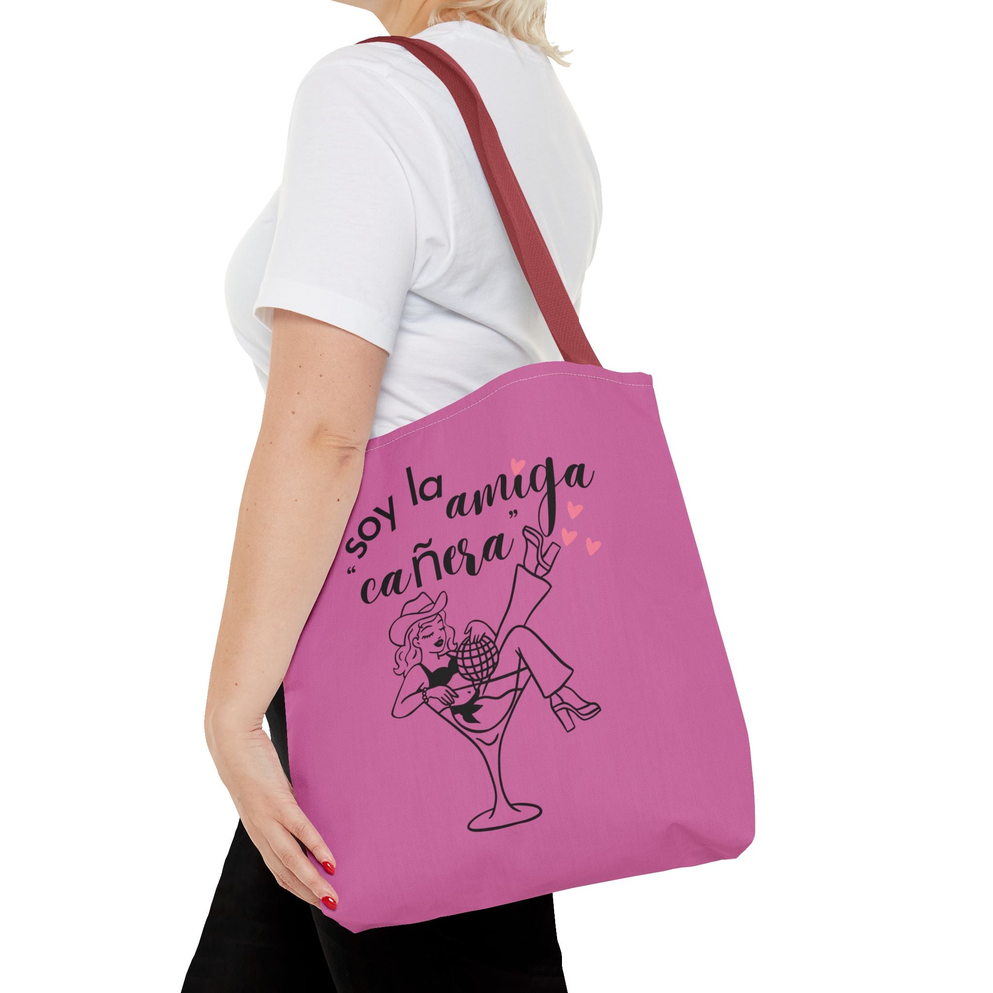 Pink Spanish Bachelorette Tote – “Soy la amiga cañera / Amigas de la novia” Canvas Bag