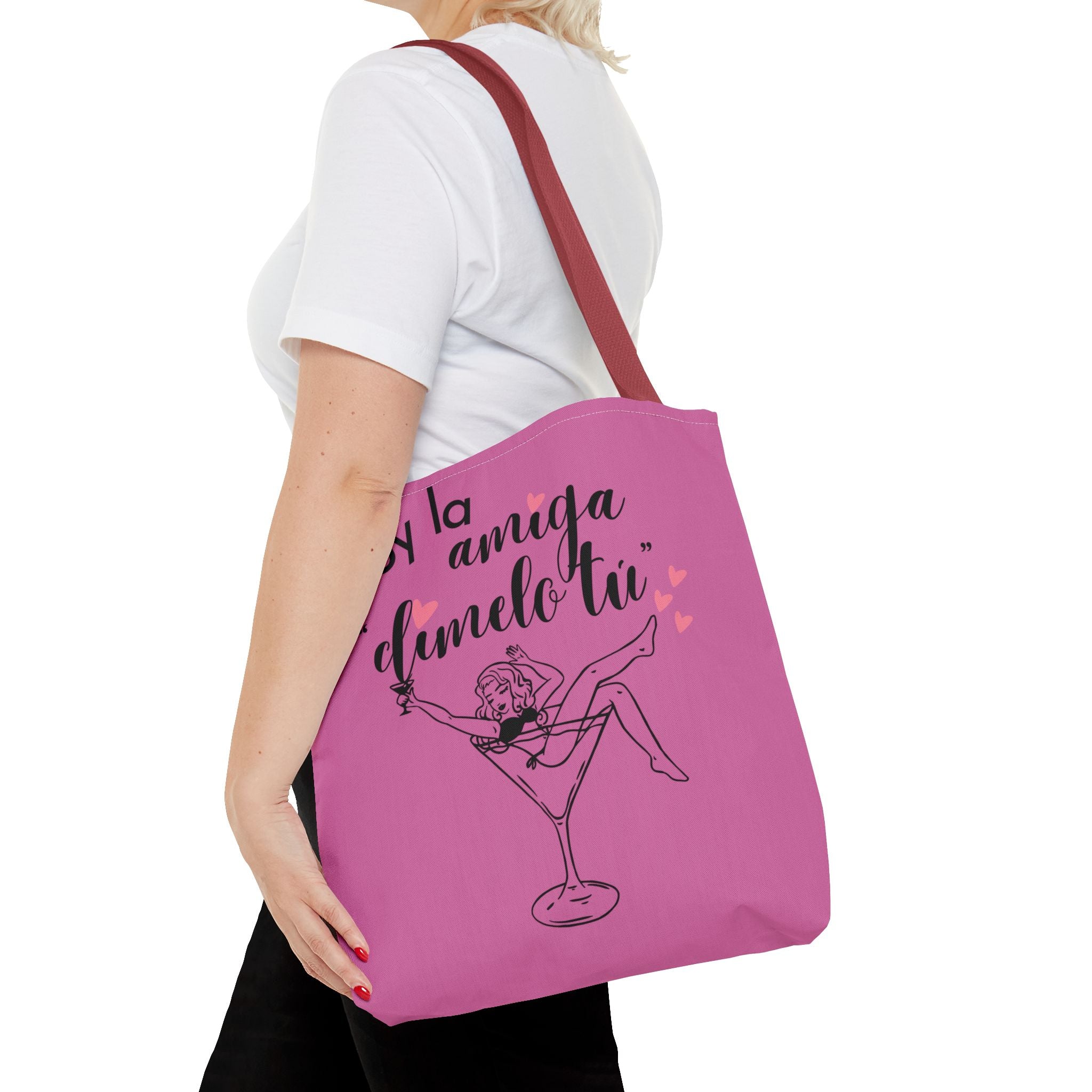Tote — "Soy la amiga: dímelo tú" Pink Cocktail Tote