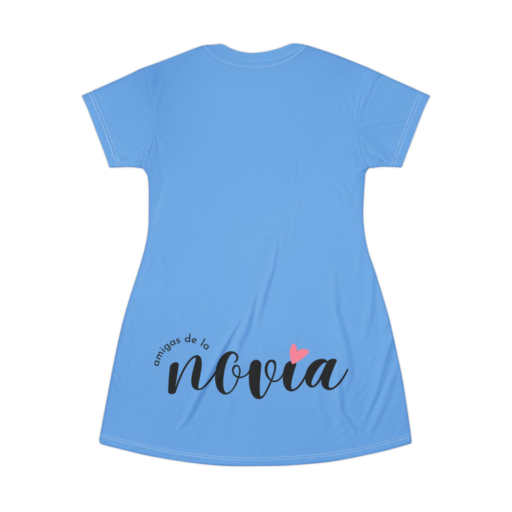 Vestido Camiseta — "Soy la Amiga Flower Power" Despedida de Soltera (Rosa)