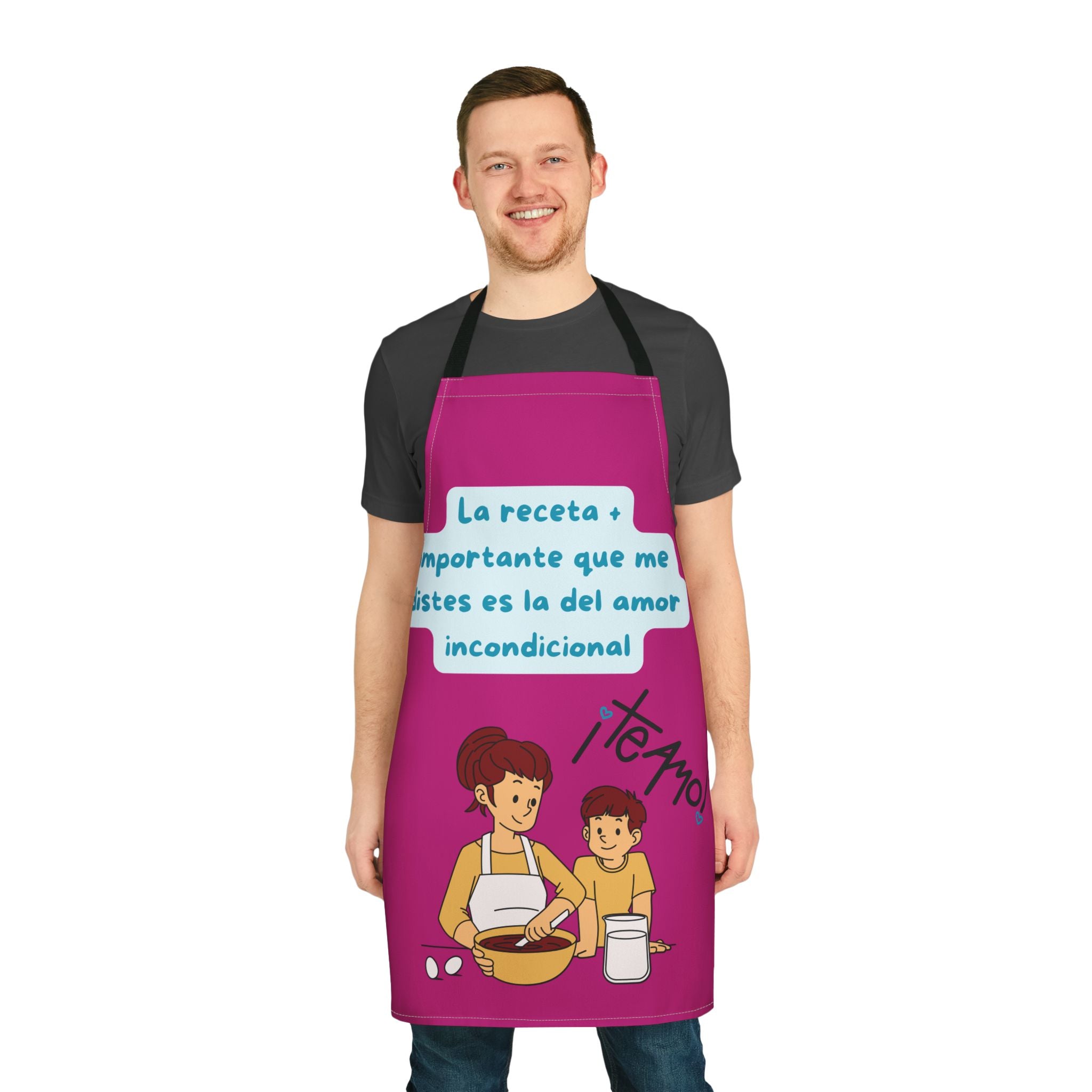 Spanish ‘La receta importante’ Baking Apron — Te Amo Mom & Child Kitchen Gift