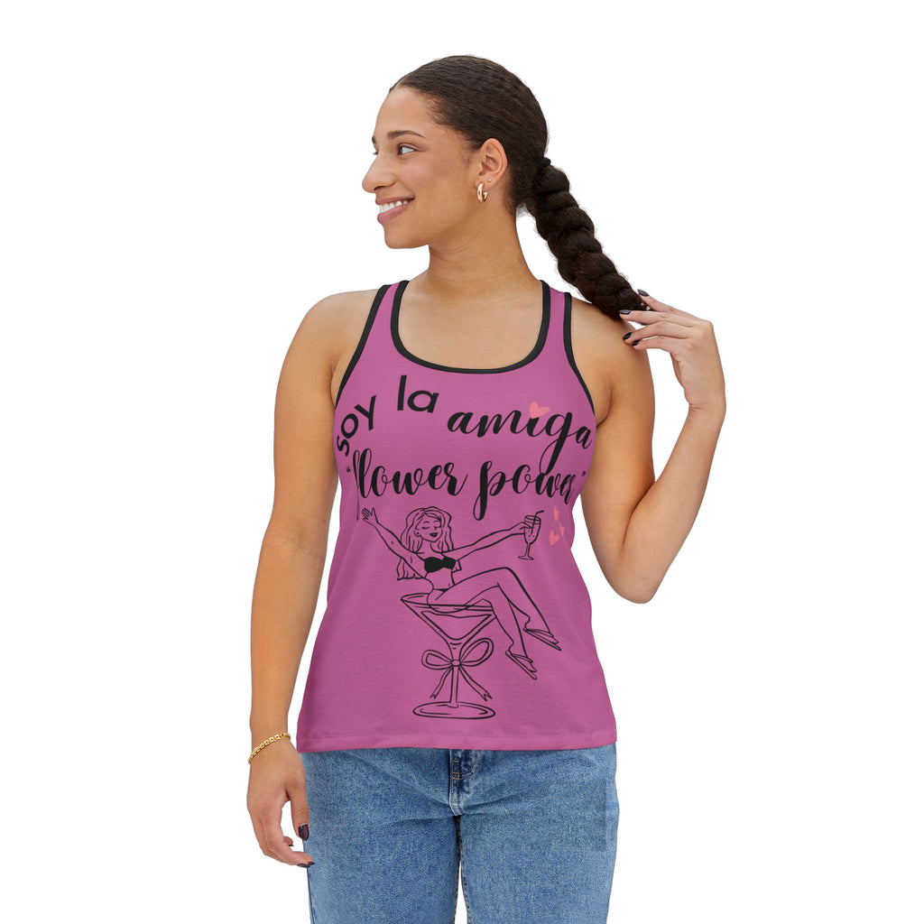 Camiseta de Tirantes — "Soy la Amiga Flower Power" Despedida de Soltera (Amiga de la Novia)