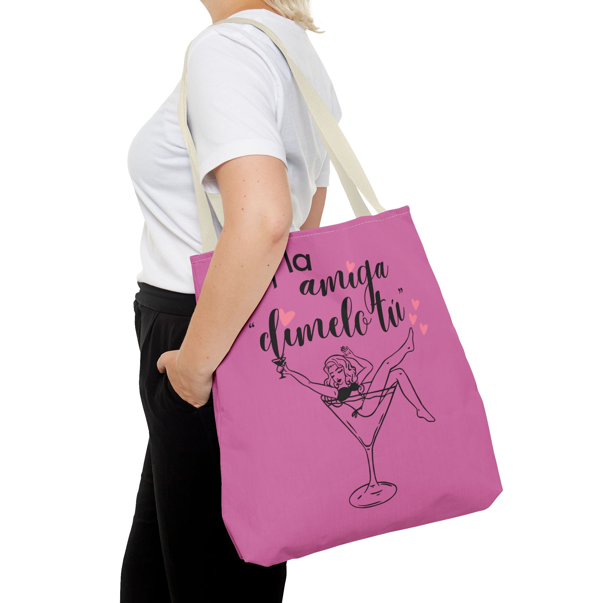 Tote — "Soy la amiga: dímelo tú" Pink Cocktail Tote