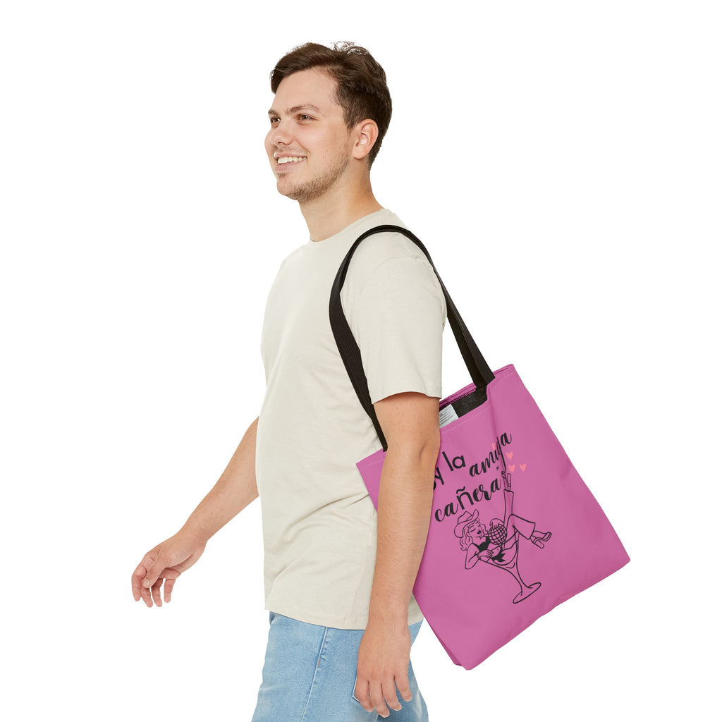 Pink Spanish Bachelorette Tote – “Soy la amiga cañera / Amigas de la novia” Canvas Bag
