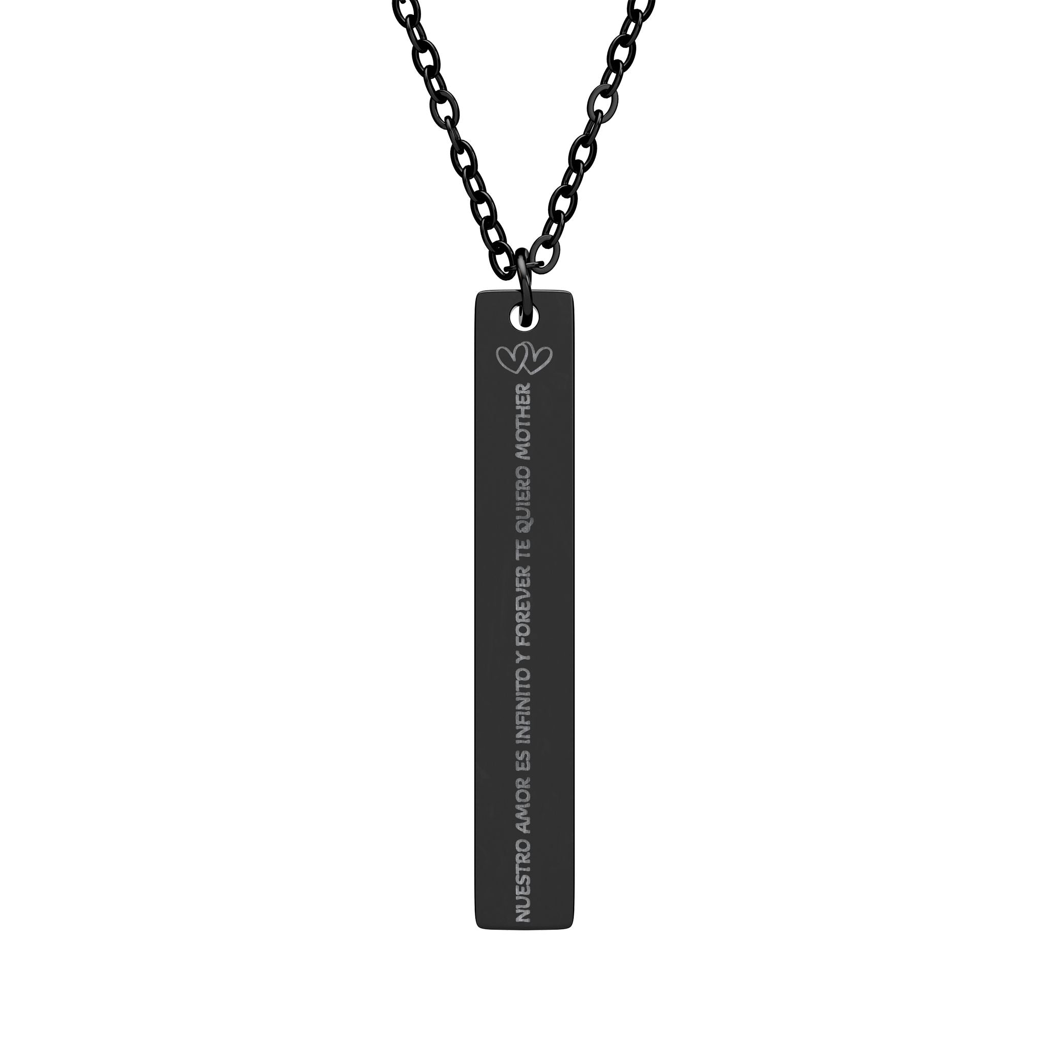Collar Barra Vertical Grabado 'Te Quiero, Mamá' | Regalo Día de la Madre