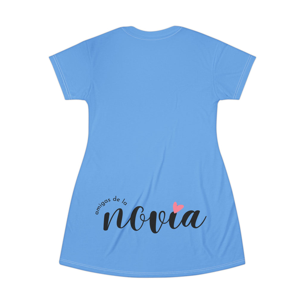 Vestido Camiseta — "Soy la Amiga Fiestera" Despedida de Soltera (Azul)