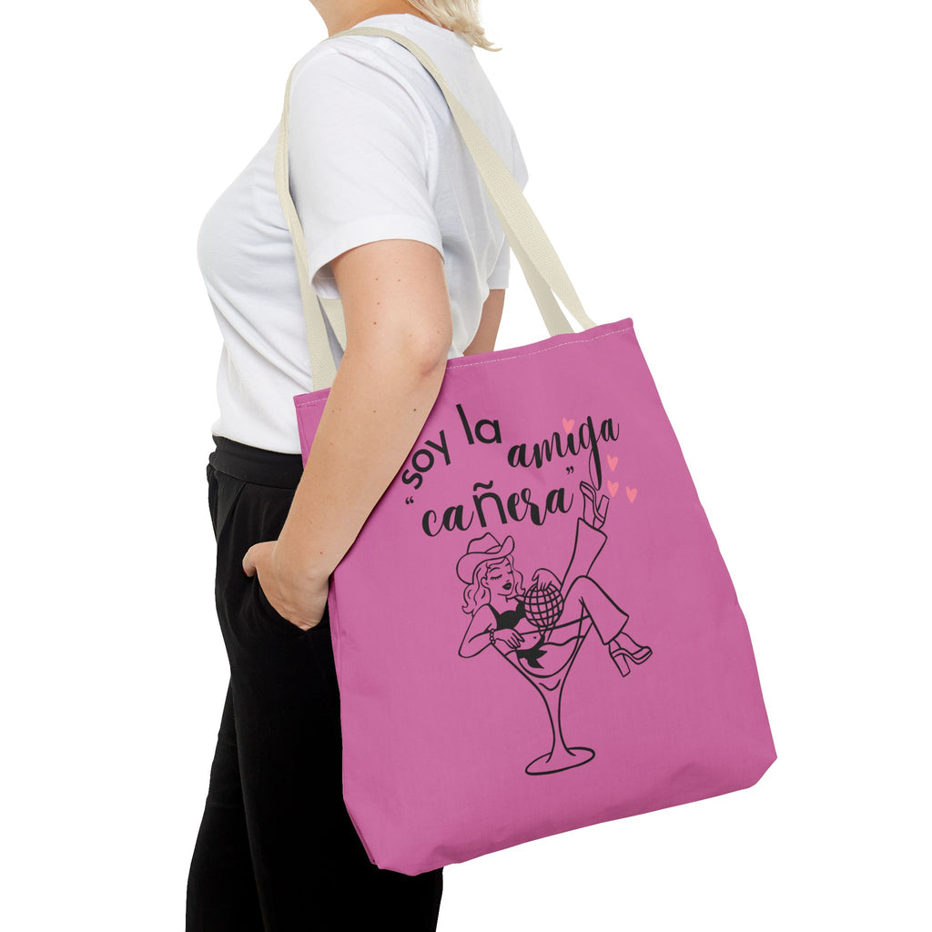 Pink Spanish Bachelorette Tote – “Soy la amiga cañera / Amigas de la novia” Canvas Bag