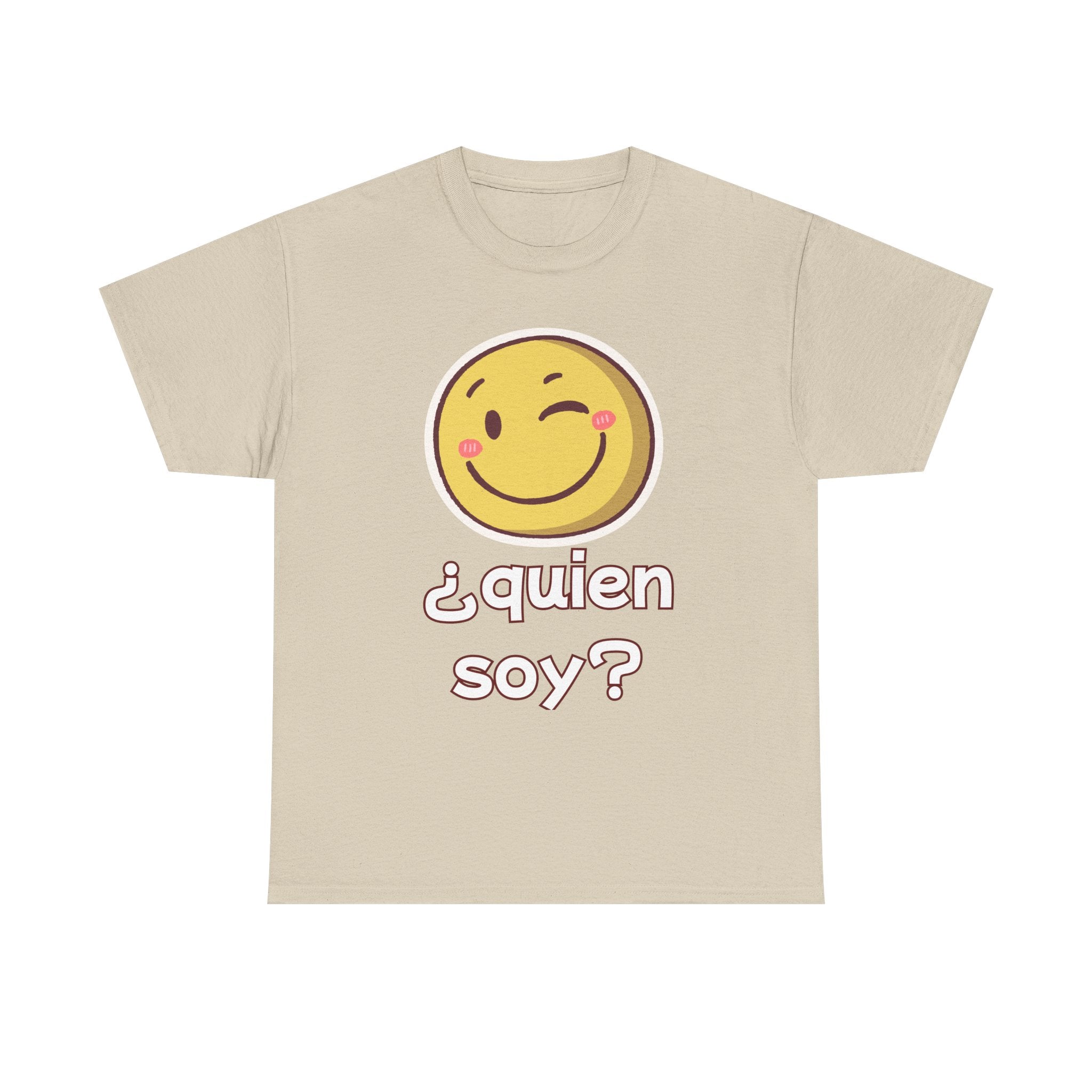 T-Shirt — Spanish "¿quien soy?" Winking Emoji Graphic Tee
