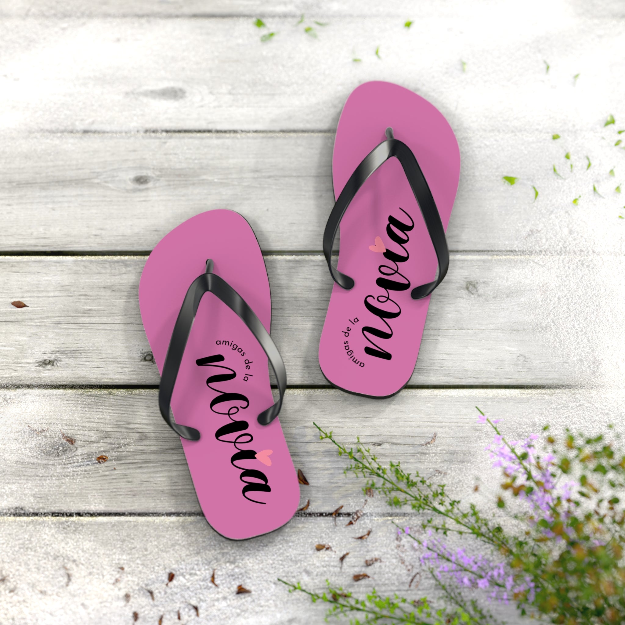 Chanclas Rosas Personalizadas ‘Megan’ — Sandalias de Playa con Nombre