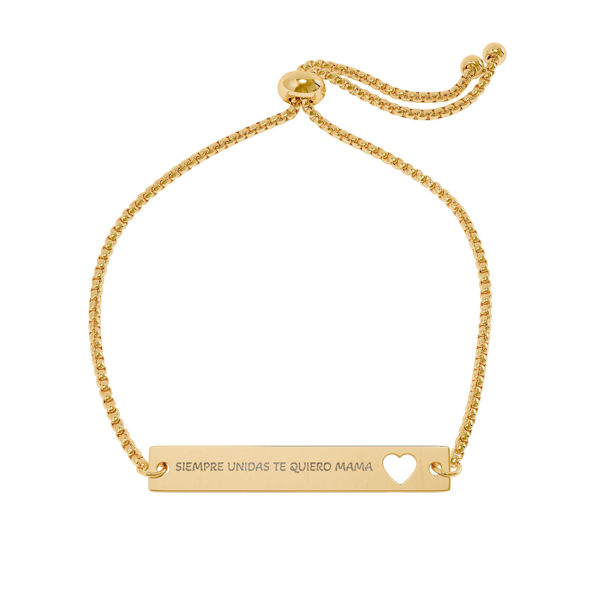 Pulsera Barra Corazón Grabada 'Siempre Unidas Te Quiero Mamá' | Regalo Día de la Madre