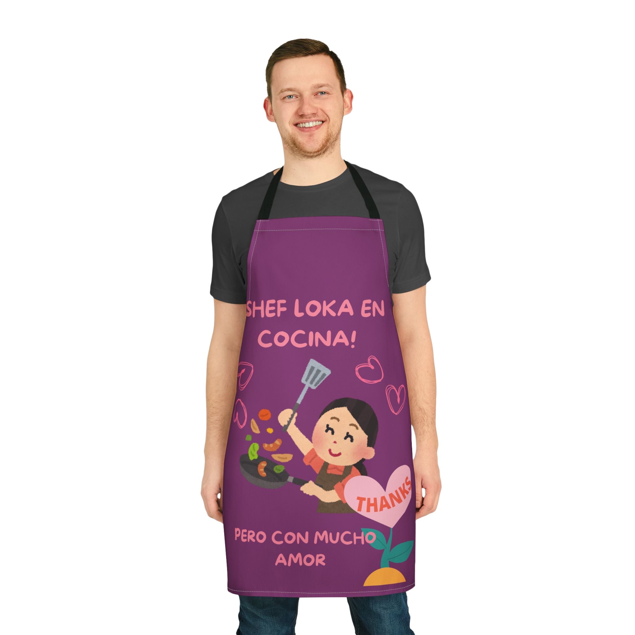Apron: "¡Shef Loka en Cocina! Pero con Mucho Amor" Cute Spanish Cooking Apron