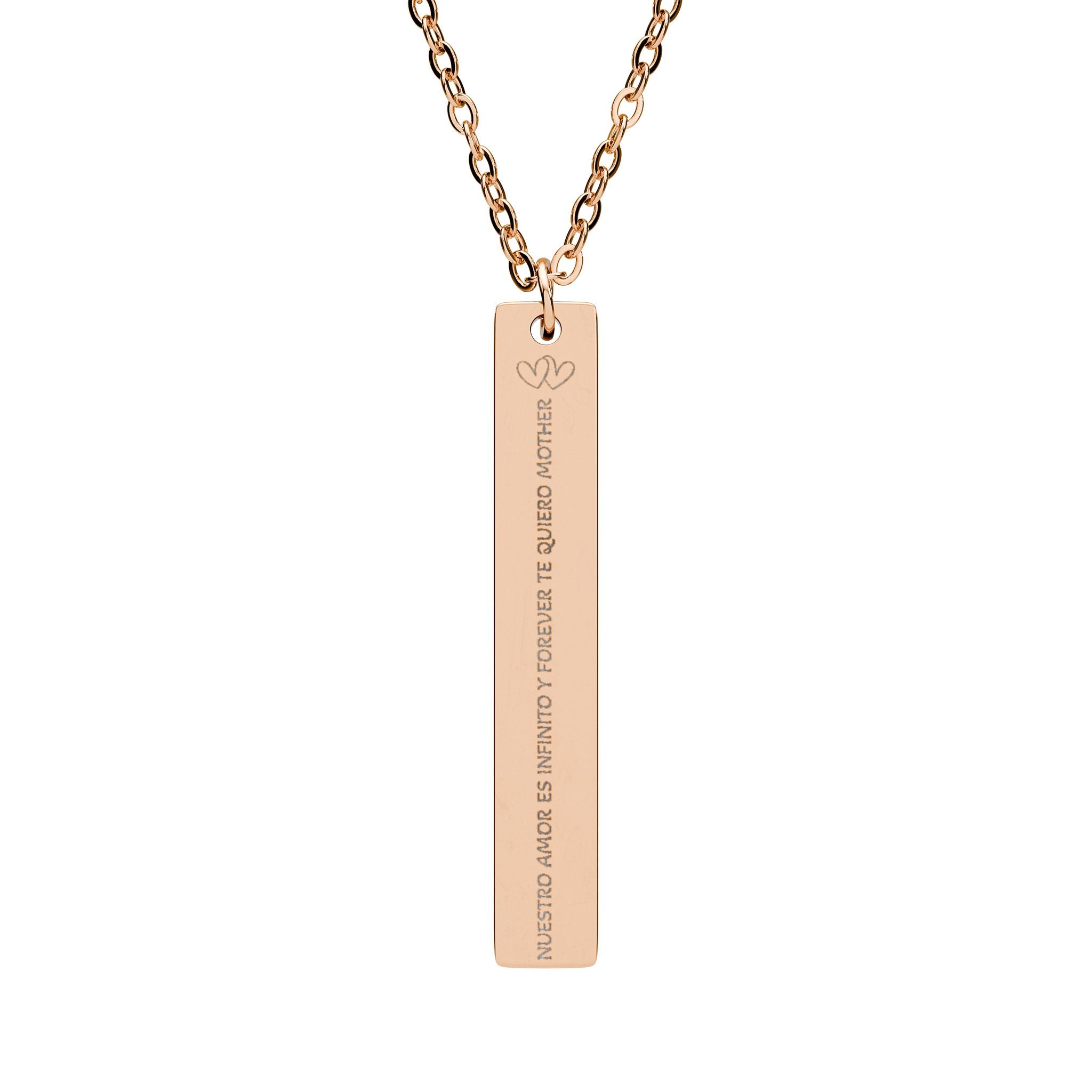 Collar Barra Vertical Grabado 'Te Quiero, Mamá' | Regalo Día de la Madre