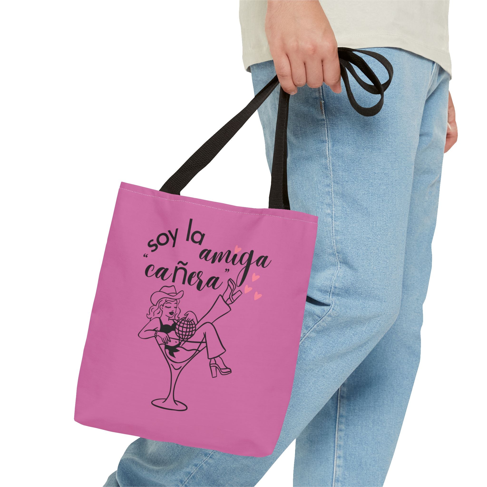 Pink Spanish Bachelorette Tote – “Soy la amiga cañera / Amigas de la novia” Canvas Bag