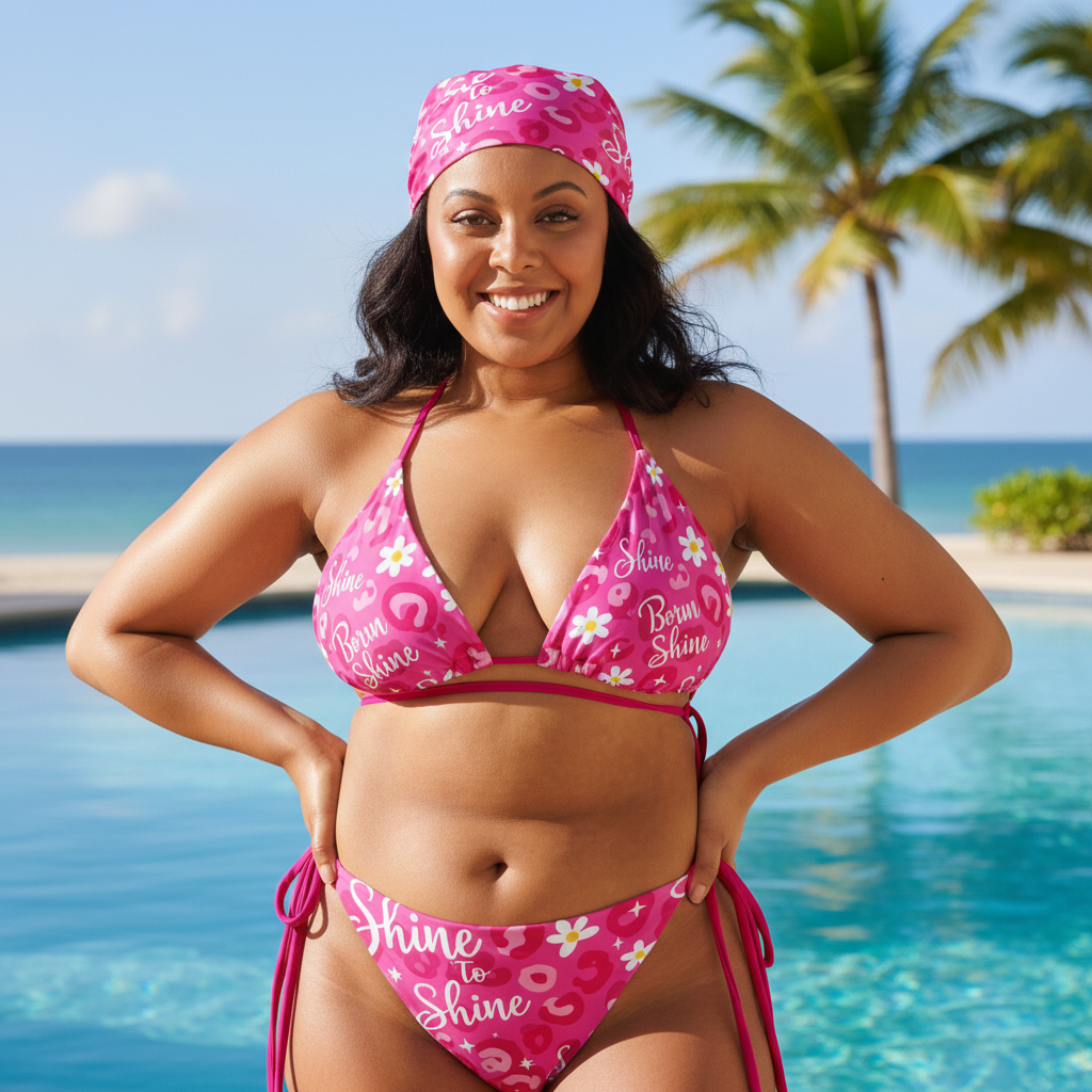 Born to Shine - Conjunto Bikini + Pañuelo - Redes Sociales