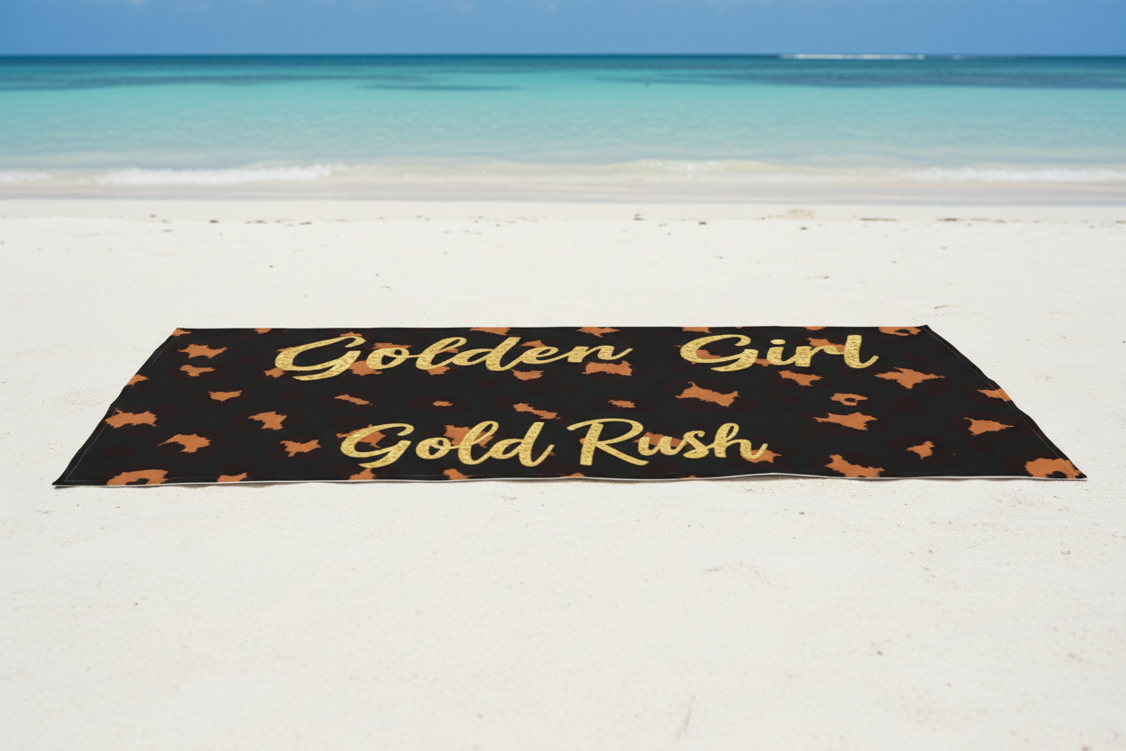 Mockup Toalla Golden Girl Gold Rush